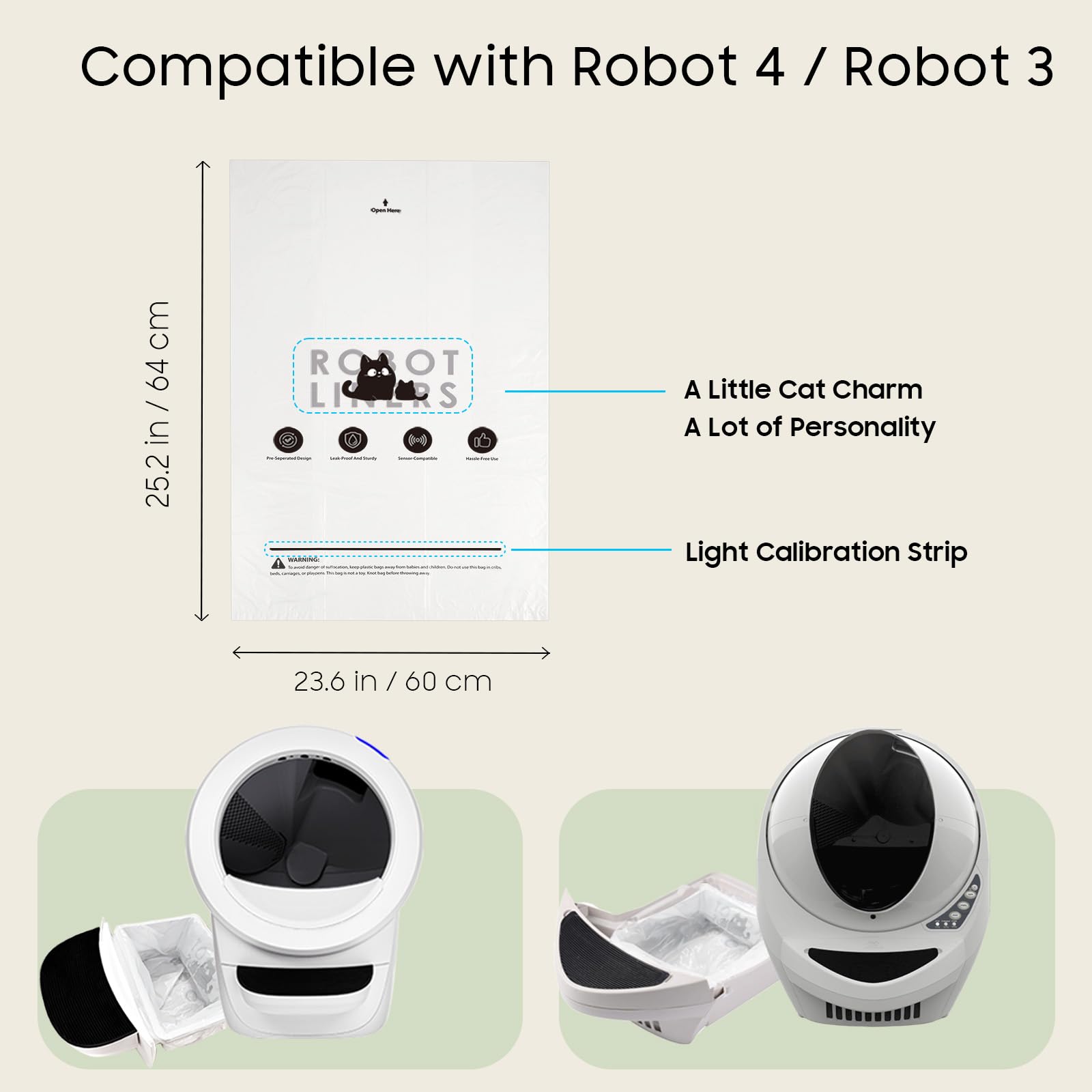 AWoHH compatibility liner fits Litter Box Robot drawers with precise alignment.