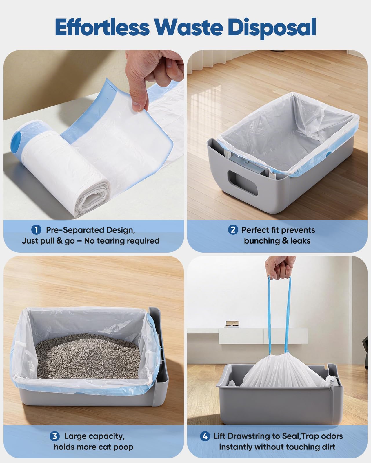 AWoHH easy disposal for hands-free litter box maintenance.