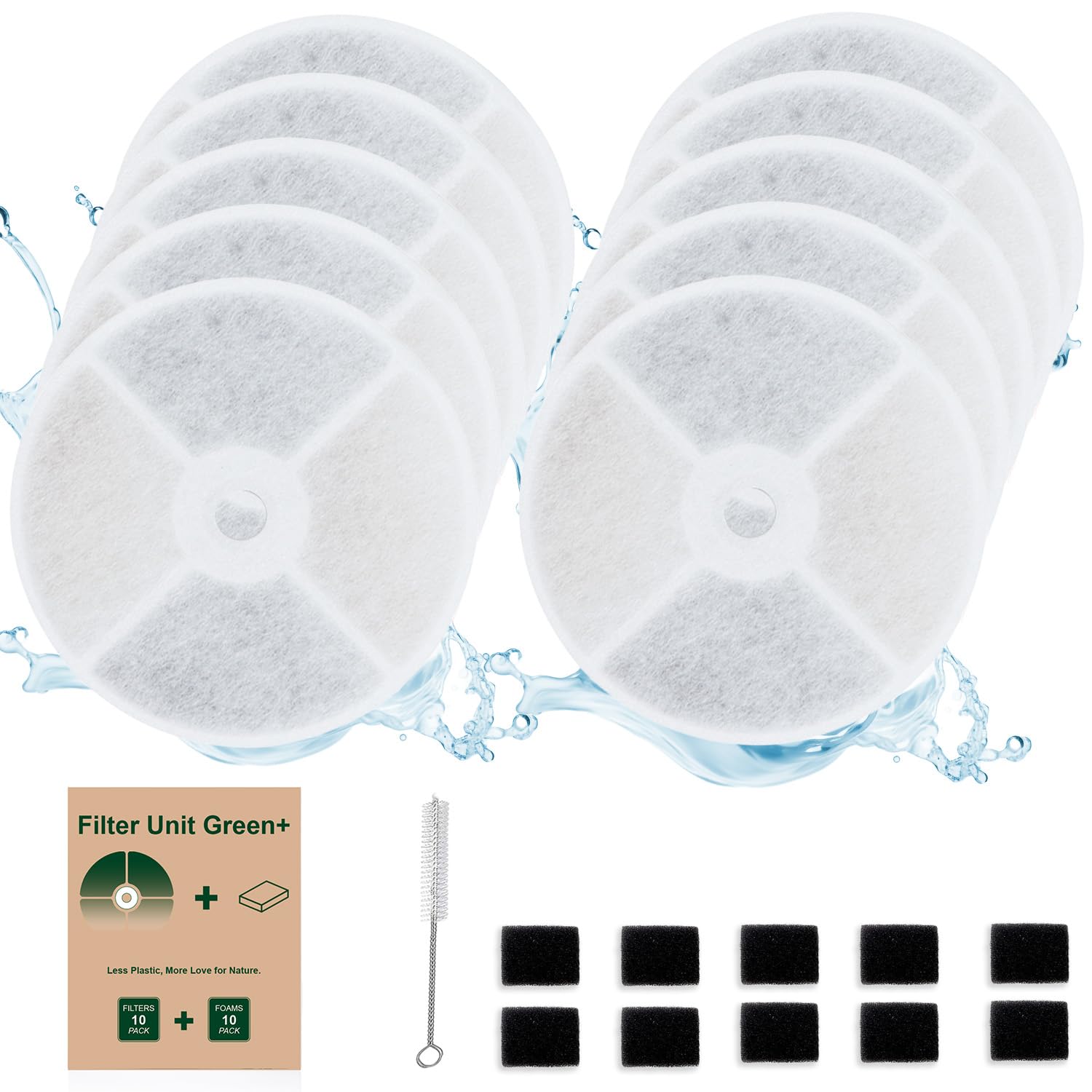 AWoHH green filter unit for pet fountains delivers purer water for healthier hydration.