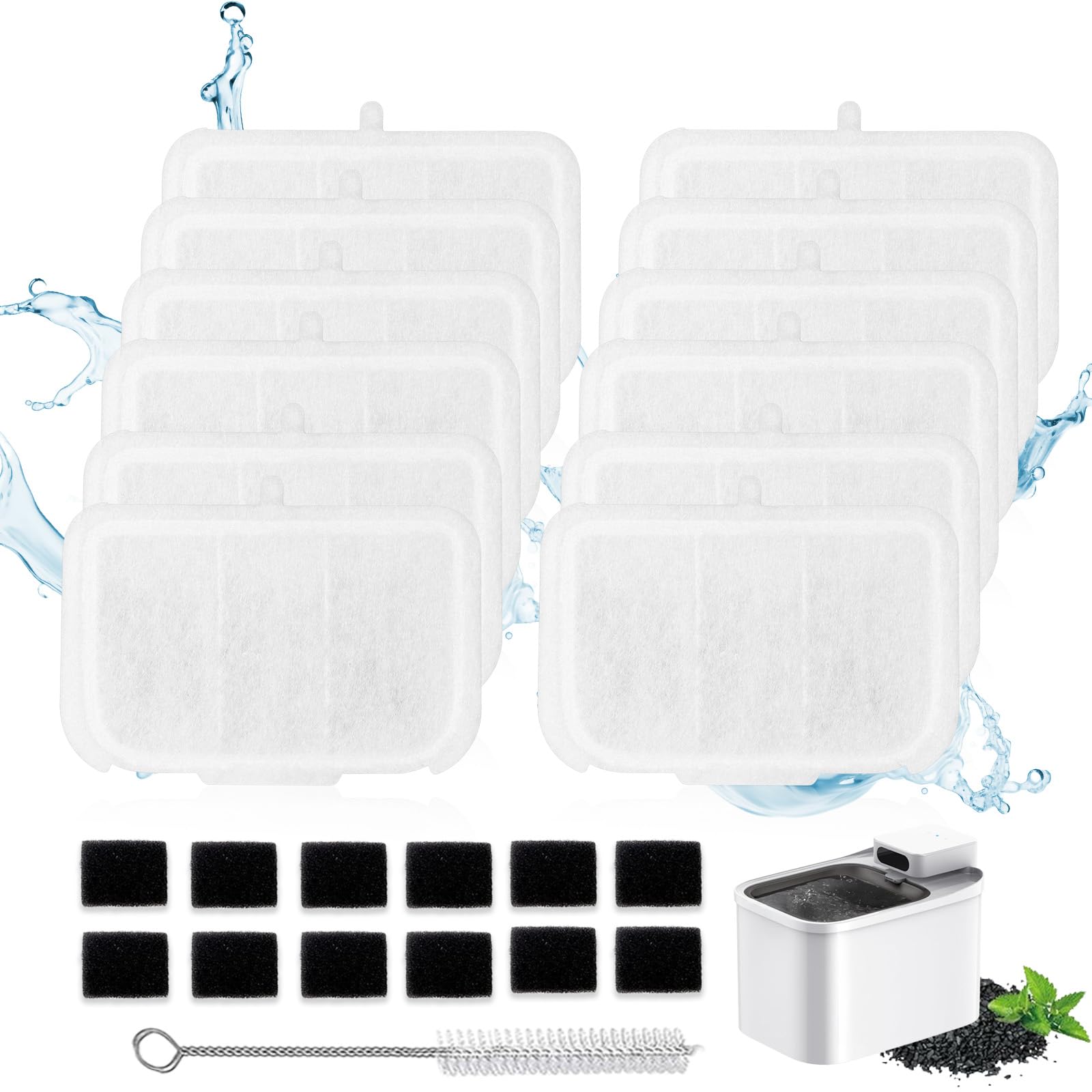 AWoHH rect filter unit for cat fountain improves water clarity and compatibility with Eversweet Max