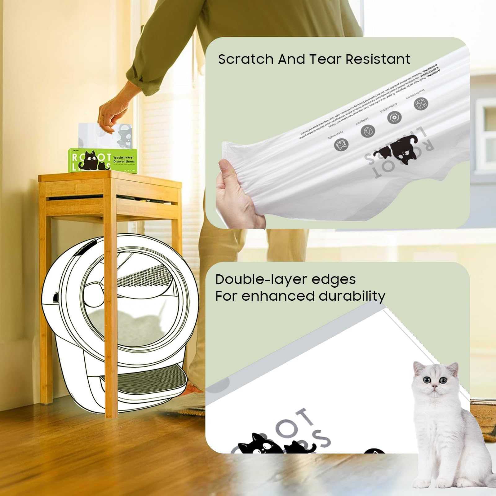 AWoHH double-sealed design reduces odors between changes.