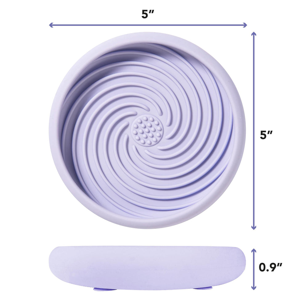 Awoo Lick Dish periwinkle slow feeder for cats and small dogs at mealtime