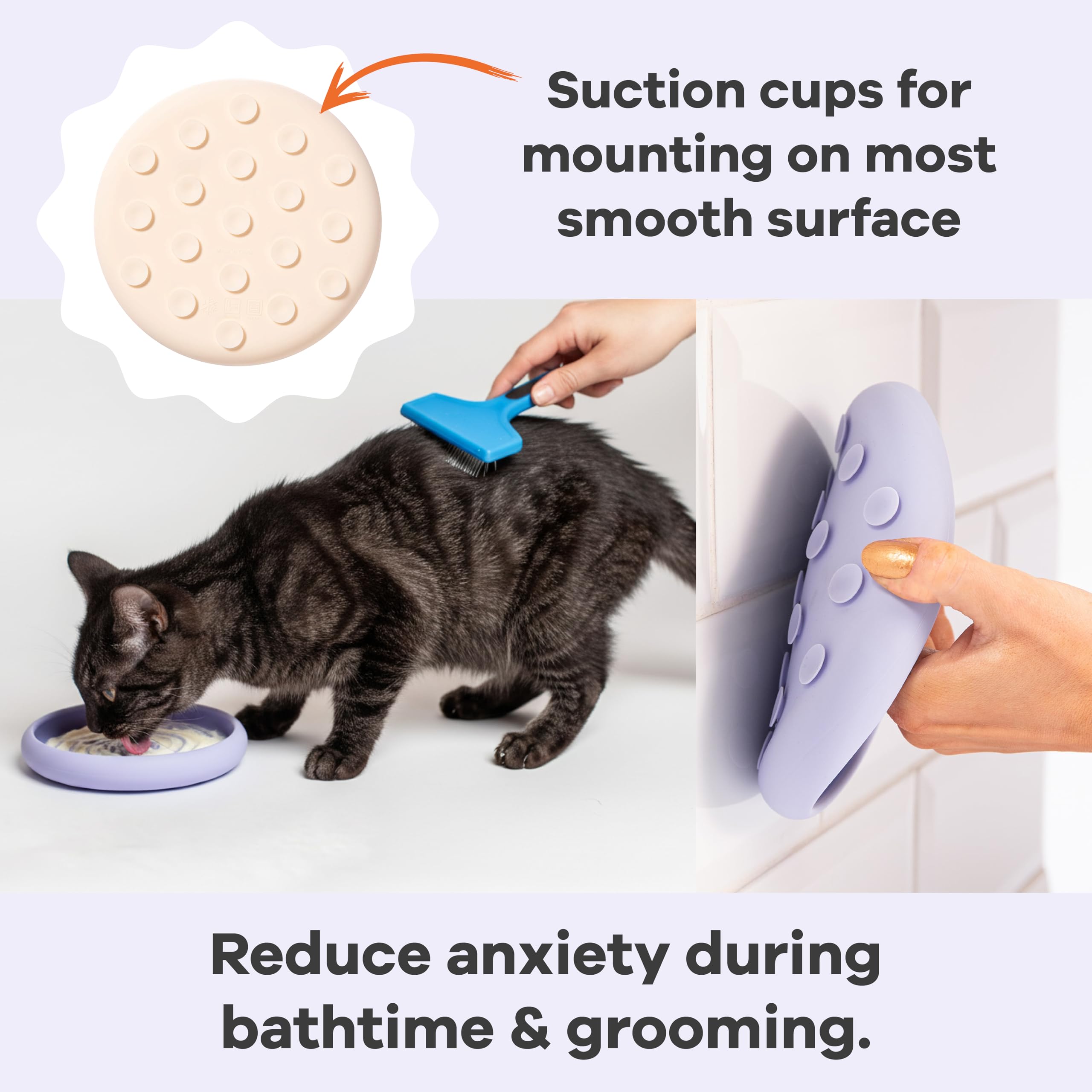 Awoo non-slip base with suction cups secures the mat on smooth surfaces.