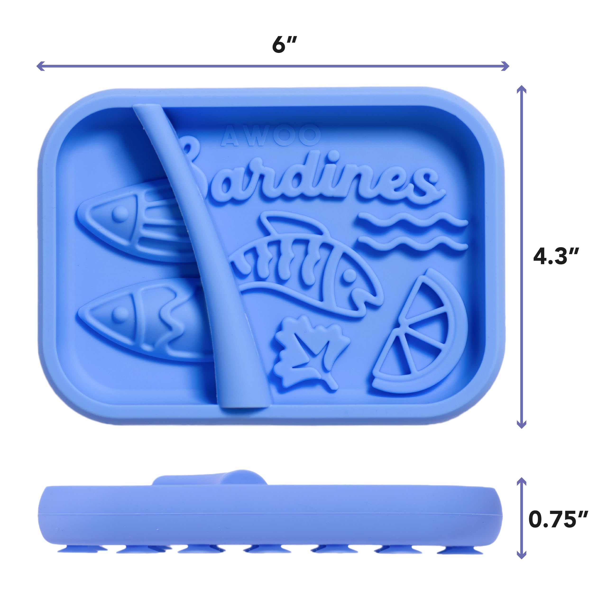 Awoo Sardina slow feeder grooves to extend meals.