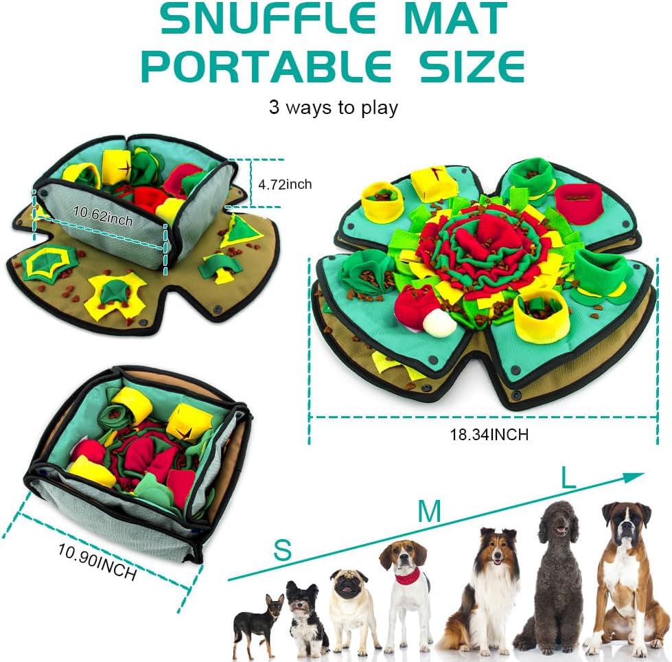 AWOOF Snuffle Mat sized 19.7x19.7 inches fits dogs of all sizes