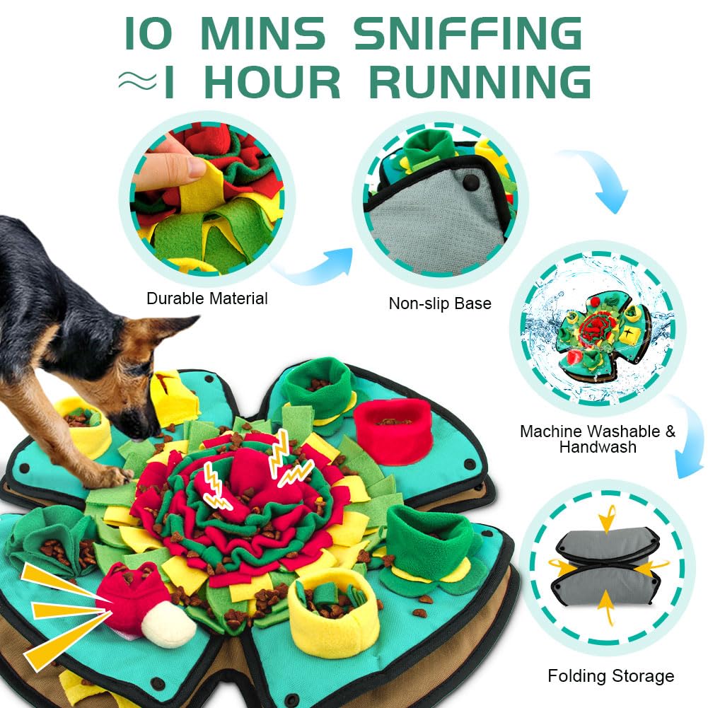 AWOOF Snuffle Mat with hidden food points promoting foraging and sniffing