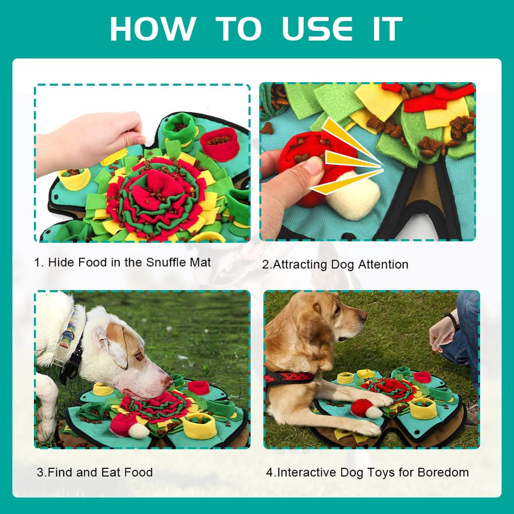 AWOOF Snuffle Mat petals and grass detail with treat hiding spots