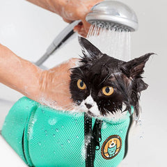 AWOOF cat grooming bag nail trimming access in use