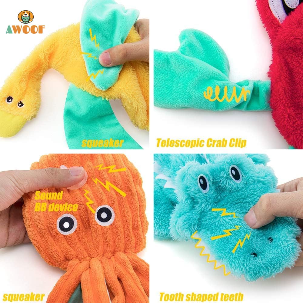 AWOOF duck toy squeaker engages dogs during tug-of-war and playtime.