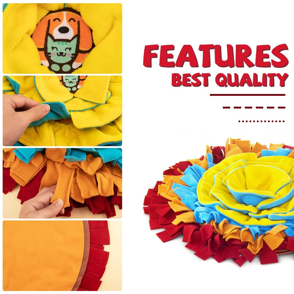 AWOOF snuffle mat folds into a bowl for versatile mealtime use.