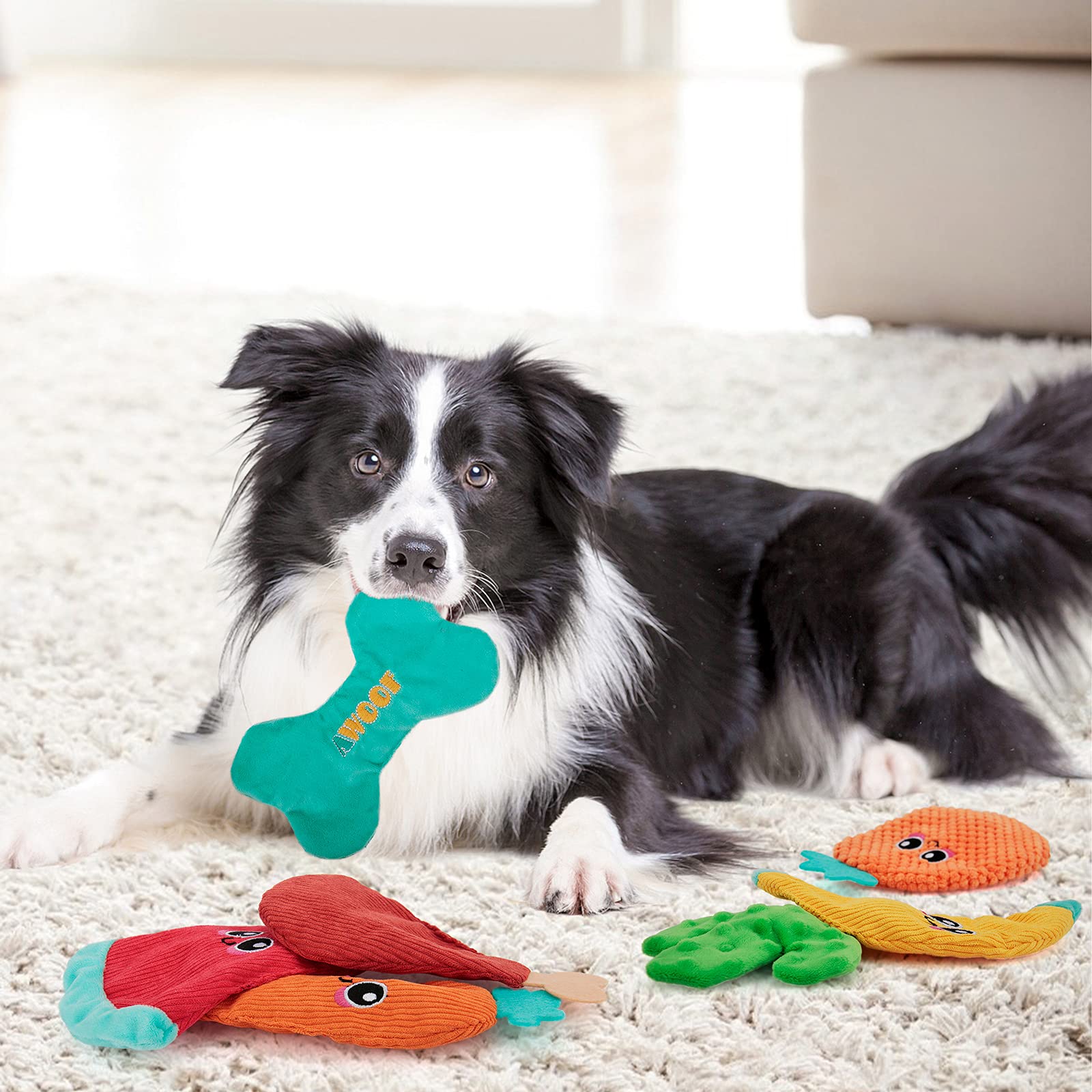 AWOOF crinkle squeaky dog toy duck ideal for fetch and chew sessions