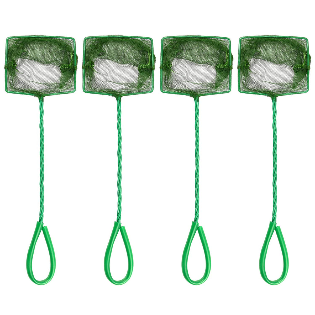Awpeye four-pcs aquarium nets with 4-inch mesh for gentle fish catching.