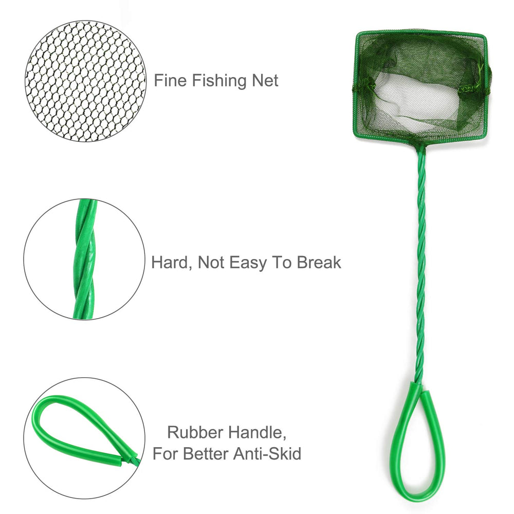 Awpeye nylon net with green handle for comfortable tank maintenance.