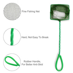Awpeye nylon net with green handle for comfortable tank maintenance.