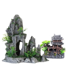AWXZOM Ancient Temple in the Mountain rock decor enhances aquarium scenery