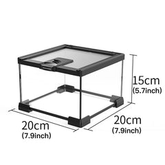 AWXZOM mini glass terrarium top view highlights full visibility and easy feeding access.