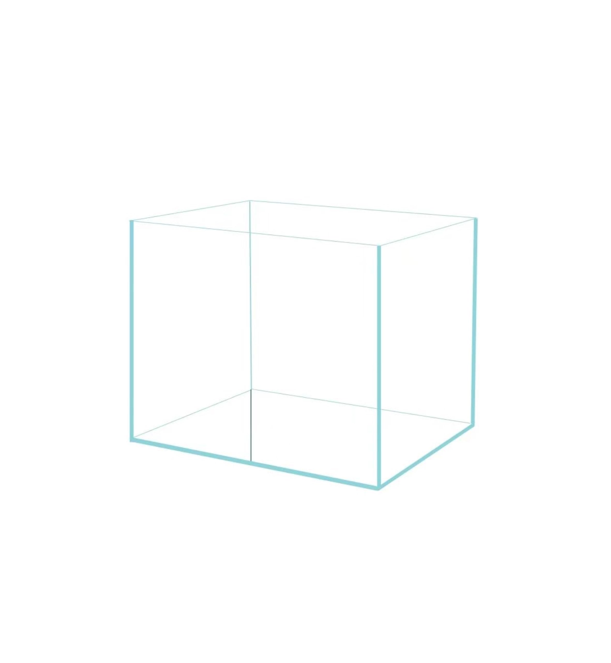 AWXZOM nano tank front view highlights compact, desktop-friendly dimensions.