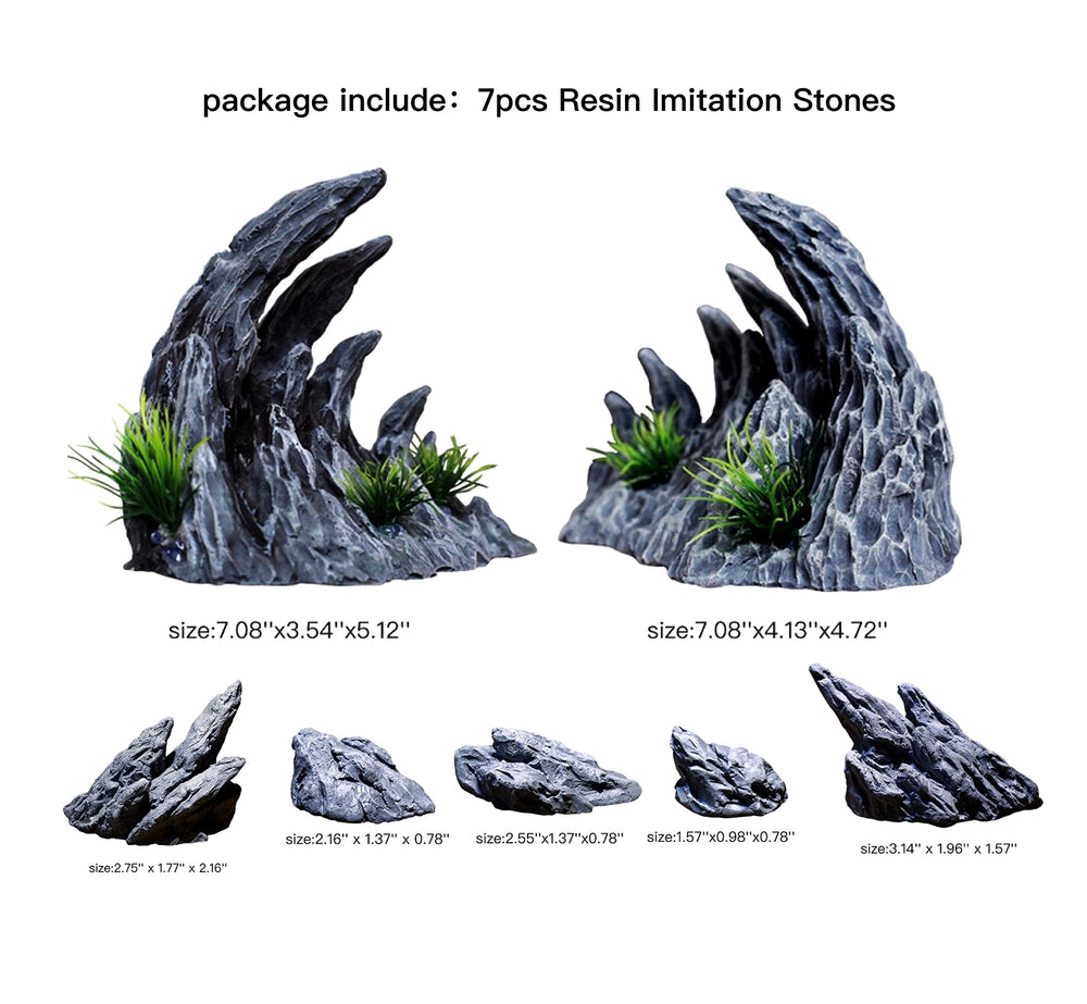 AWXZOM Soul Valley small resin stones enhance tank balance and depth