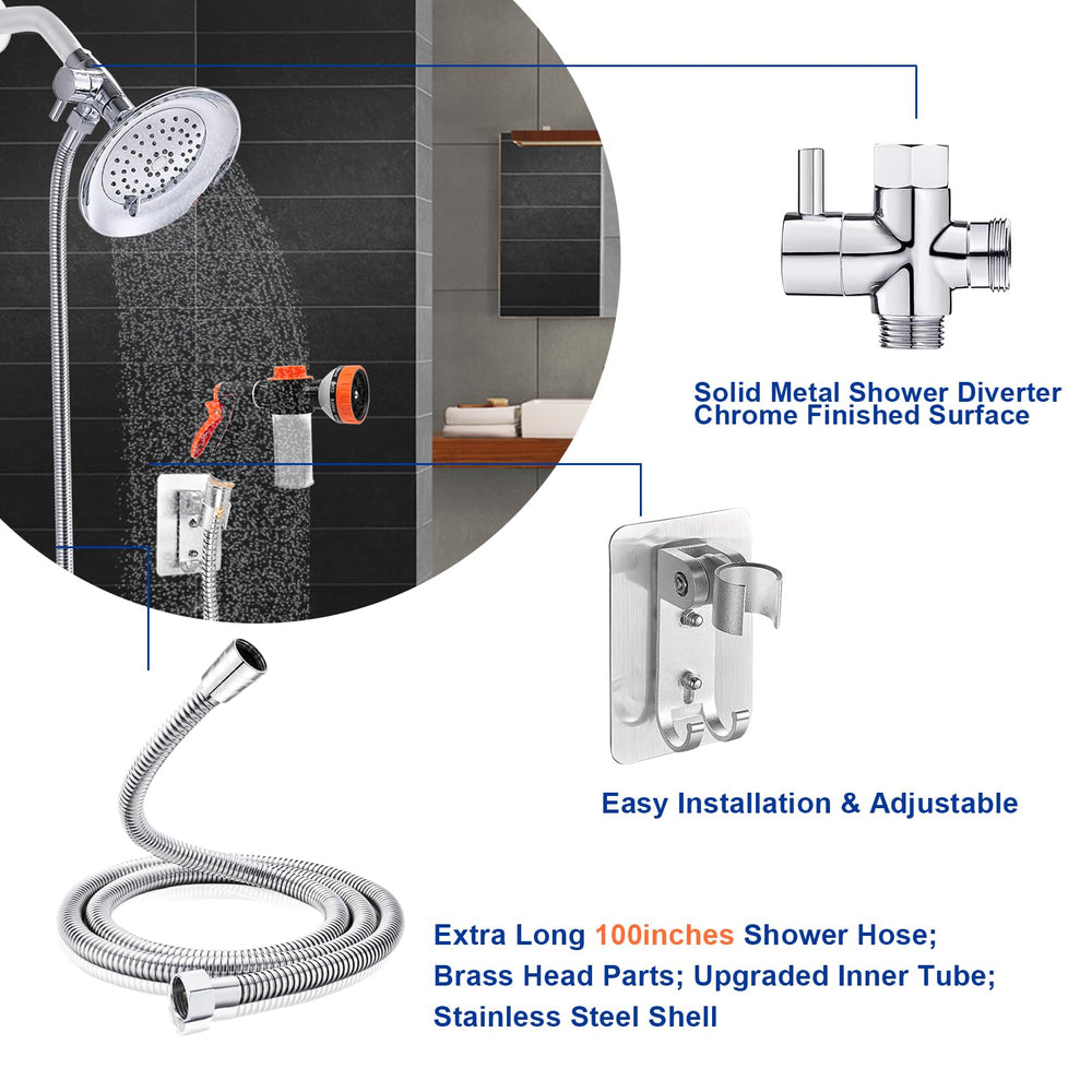 AYBBSHOW 100-inch hose reaching indoor and outdoor washing areas.