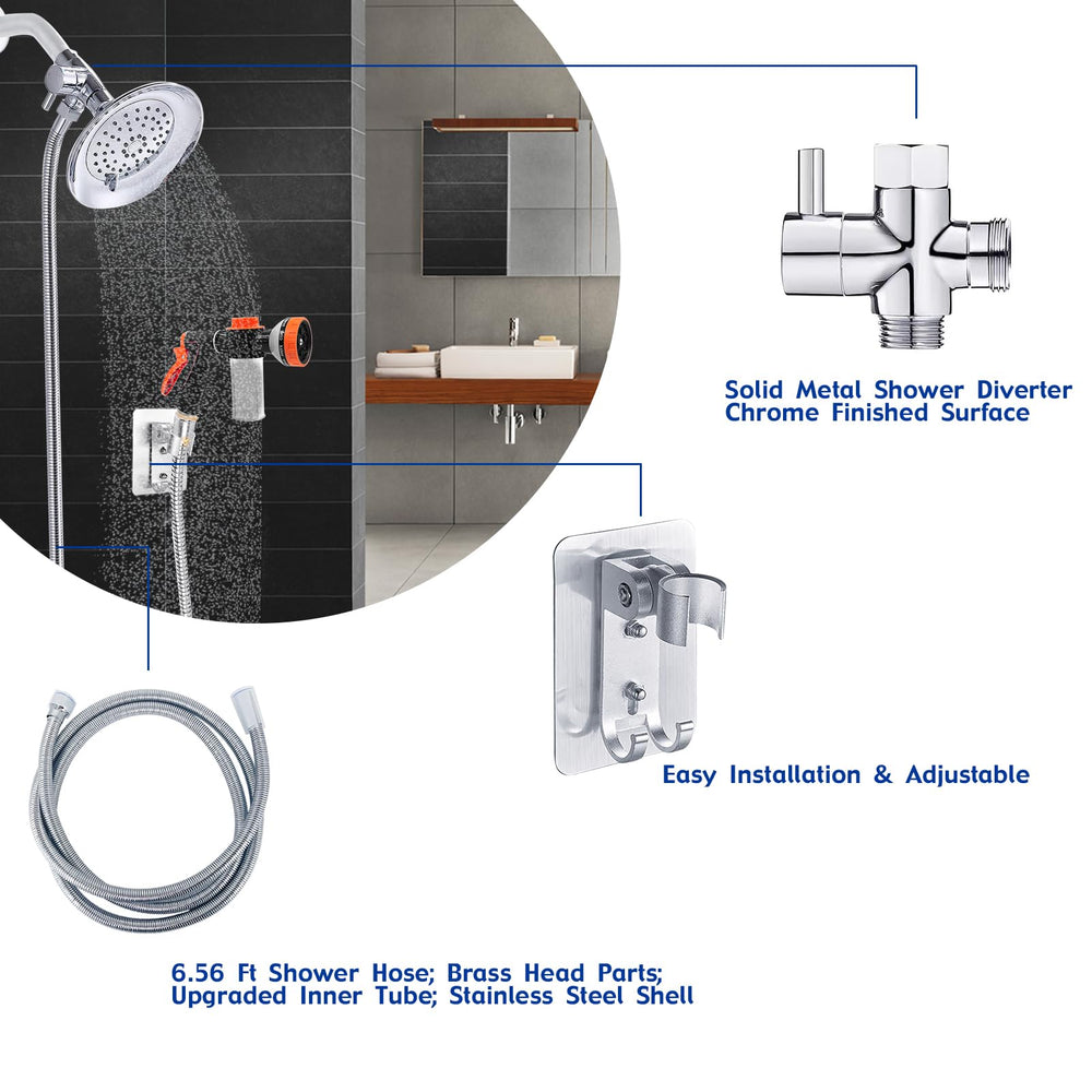 AYBBSHOW brass 3-way diverter lets quick mode switching during baths.