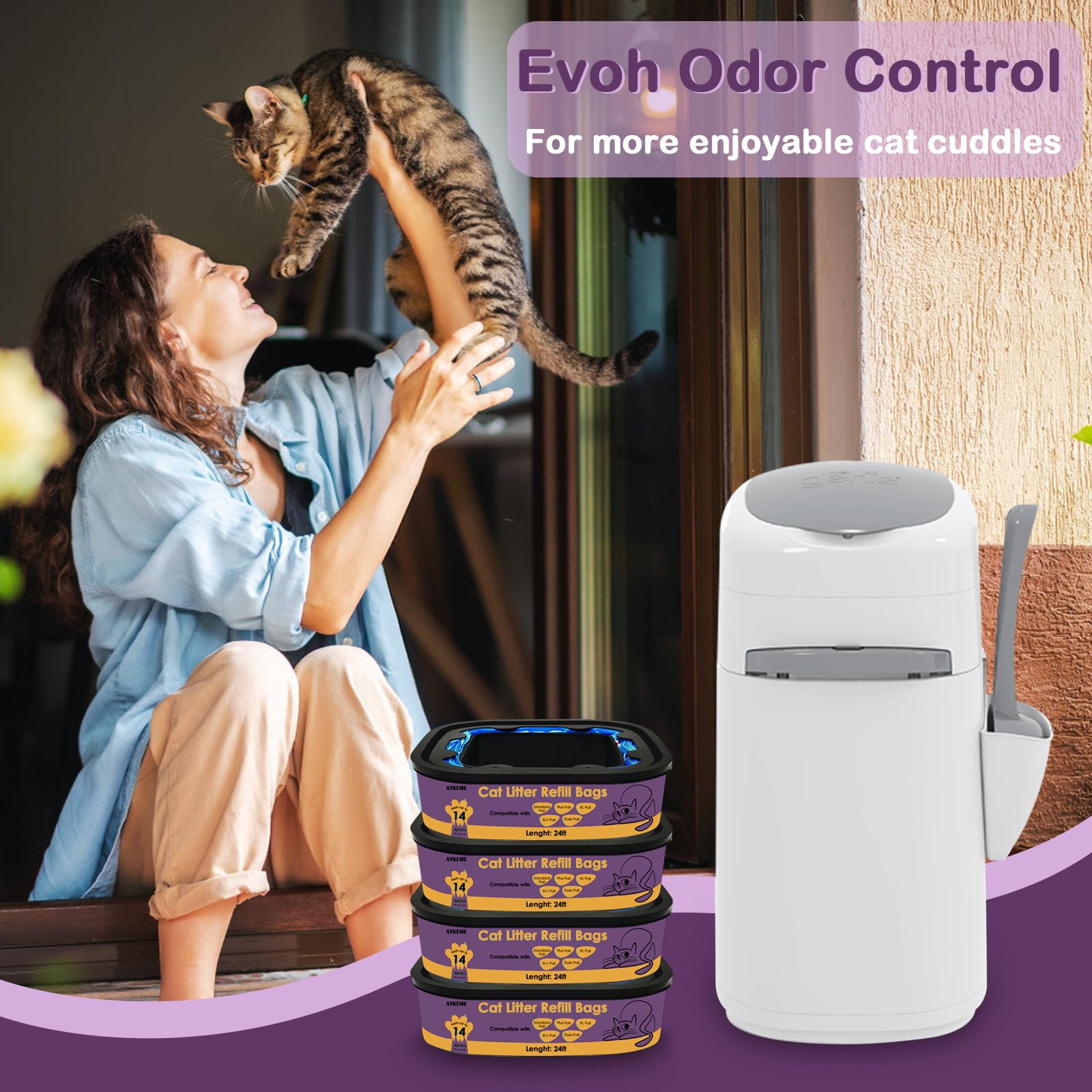 AYKEME tear-resistant refill prevents leaks for mess-free disposal
