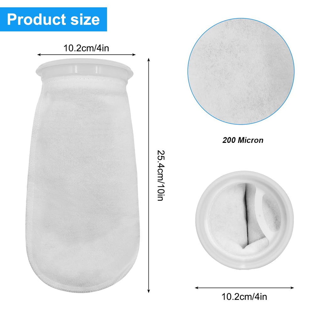 AYWFEY 4-inch ring filter sock close-up with 200 micron aperture