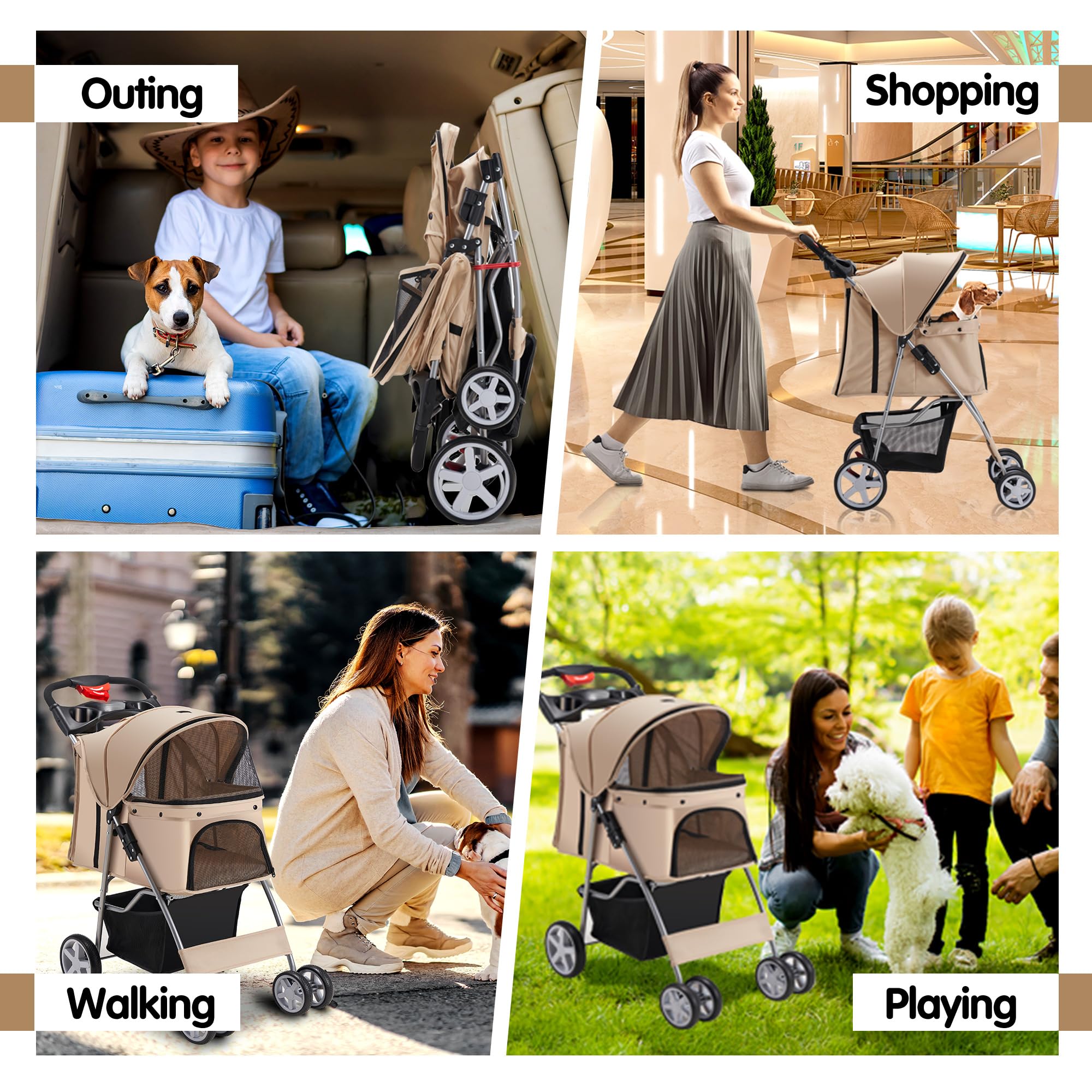 Azaeahom pet stroller removable fabric cover for easy cleaning.