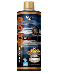 Azoo AZOOPLUS BIO XD Extreme Decomposer bottle pouring into aquarium for quicker water clarity