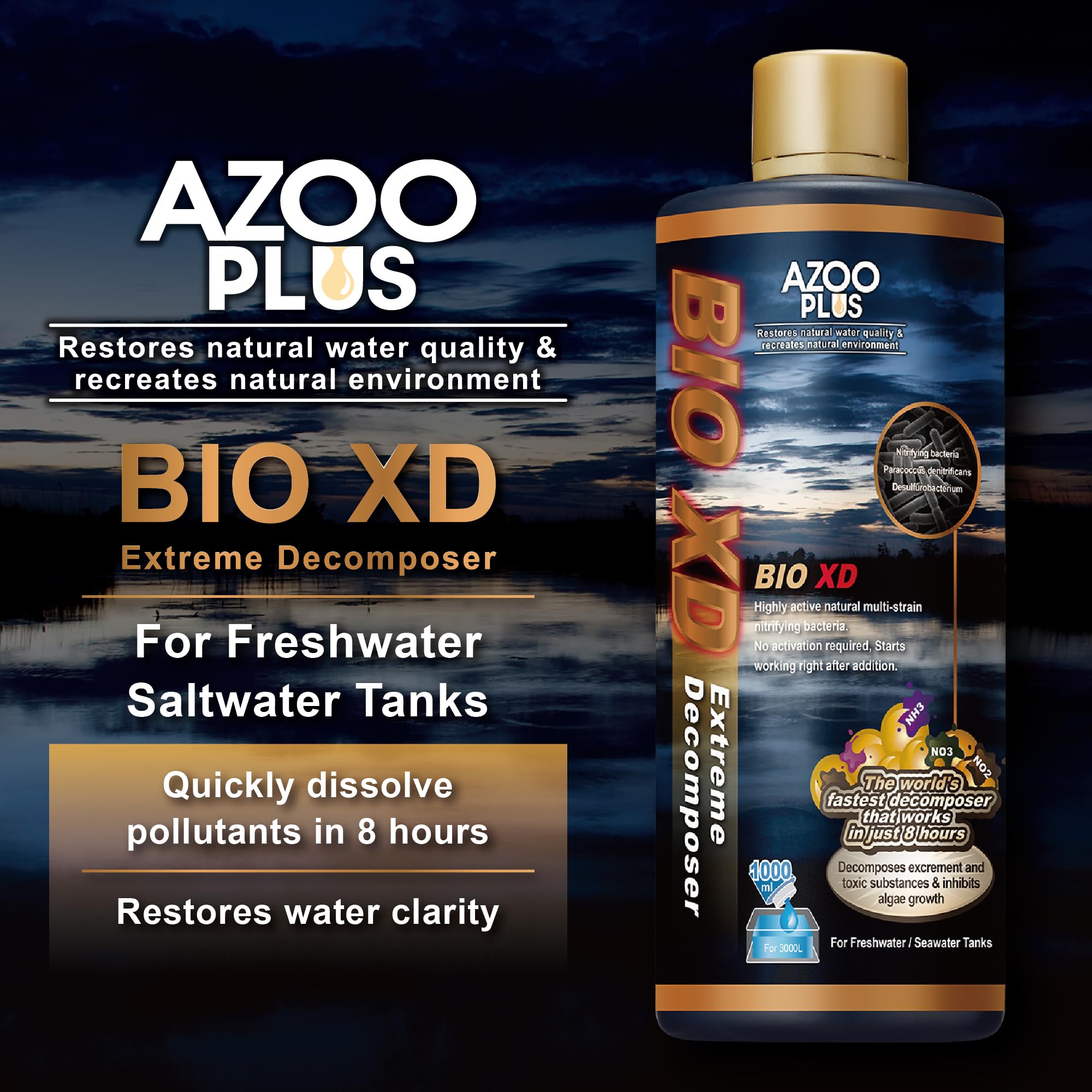 Azoo AZOOPLUS BIO XD Extreme Decomposer water appears clearer as bacteria begin nitrification