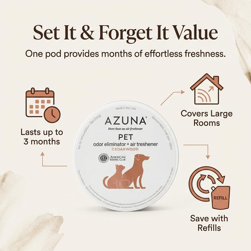 Azuna evaporative diffusion technology releasing odor-control particles