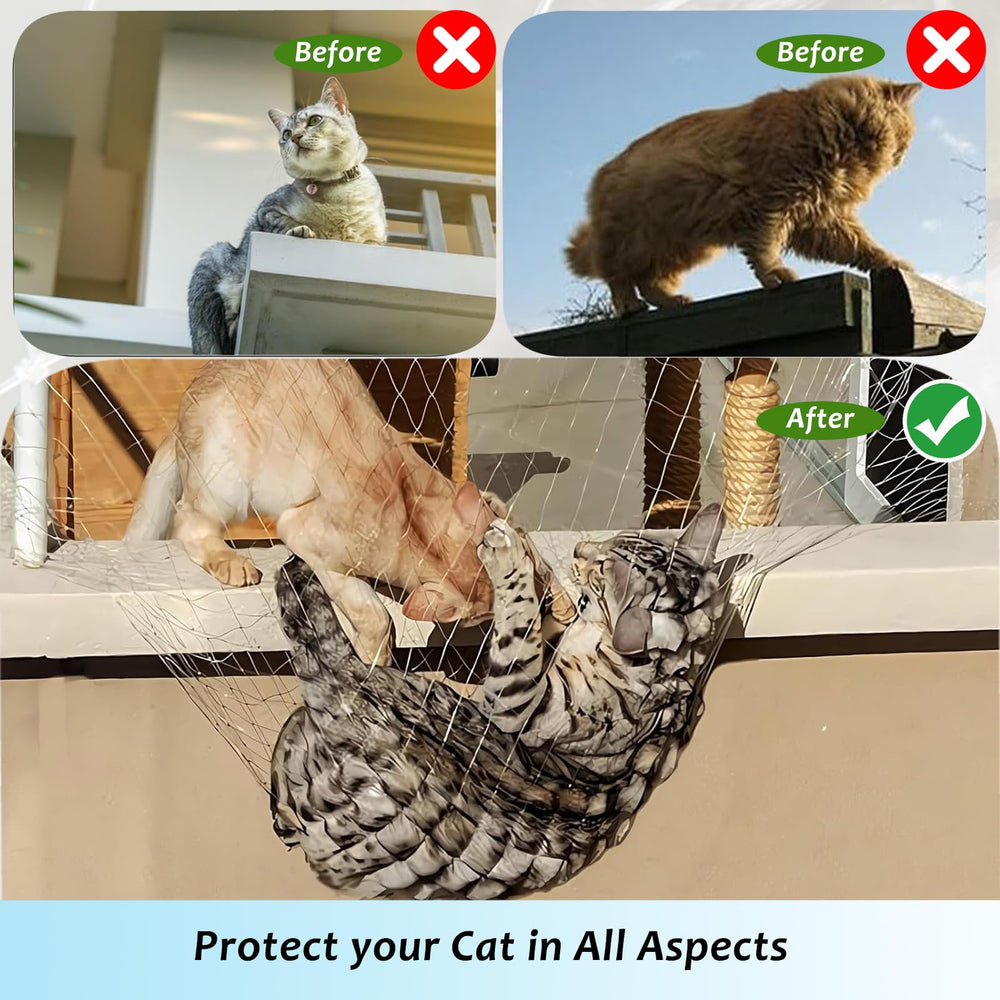 Azure Cantara bird-prevention net keeps balcony tidy without harming wildlife.