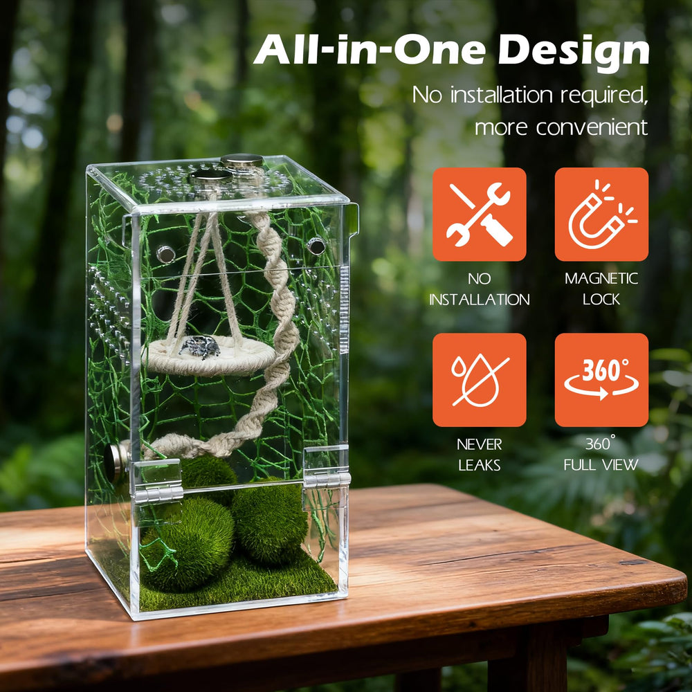 AZV enclosure includes accessories for naturalistic habitat setup