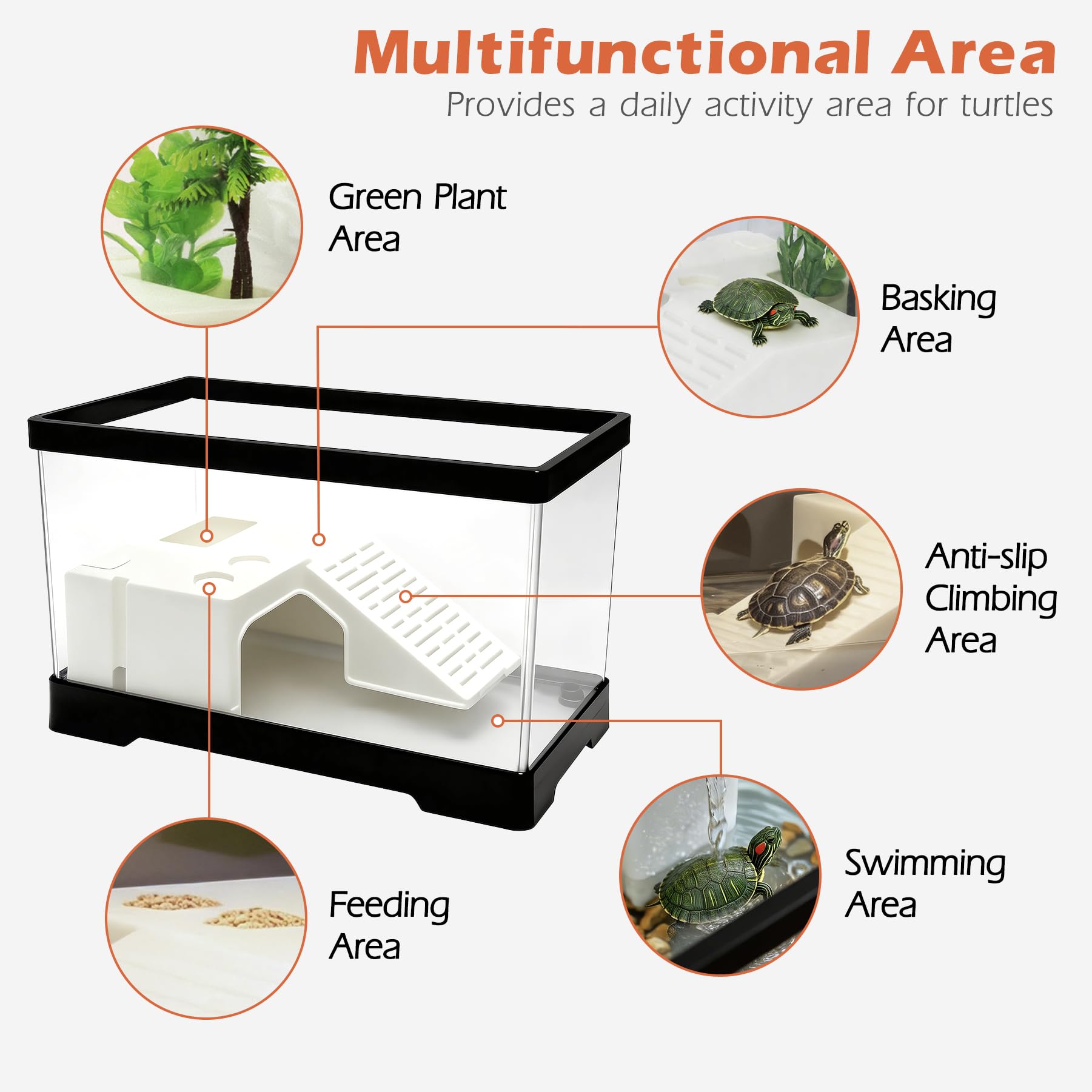 AZV turtle tank kit UVB lamp enables safe basking.