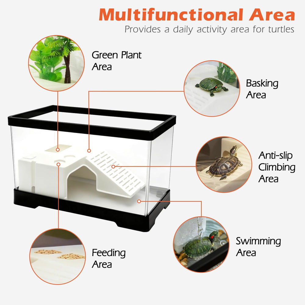 AZV turtle tank kit UVB lamp enables safe basking.