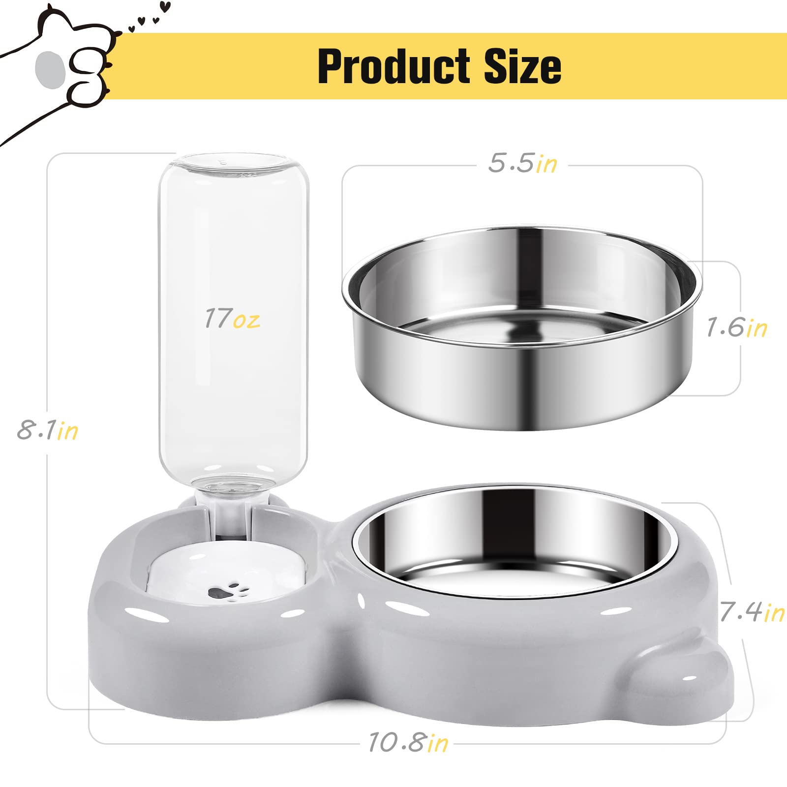 Azwraith anti-slip wide base reduces spills during meals.