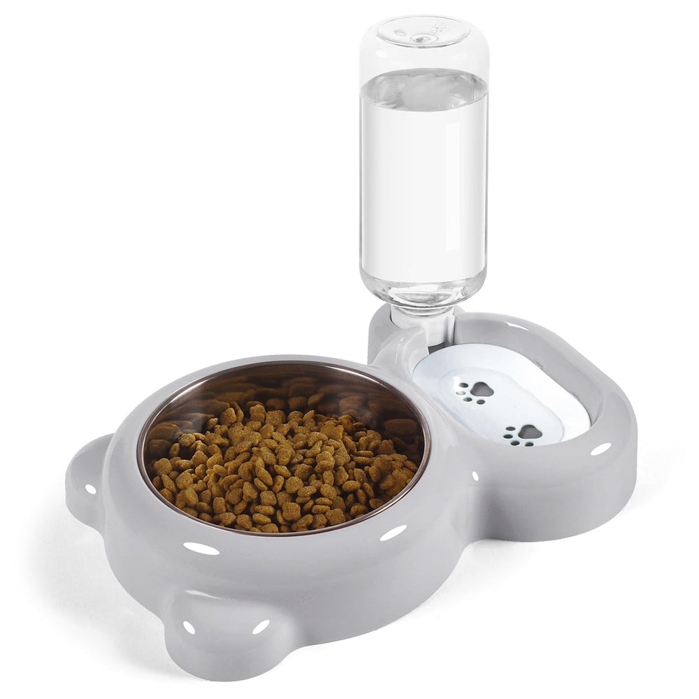 Azwraith cat food and water bowl set with a safe design keeps feeding areas tidy.
