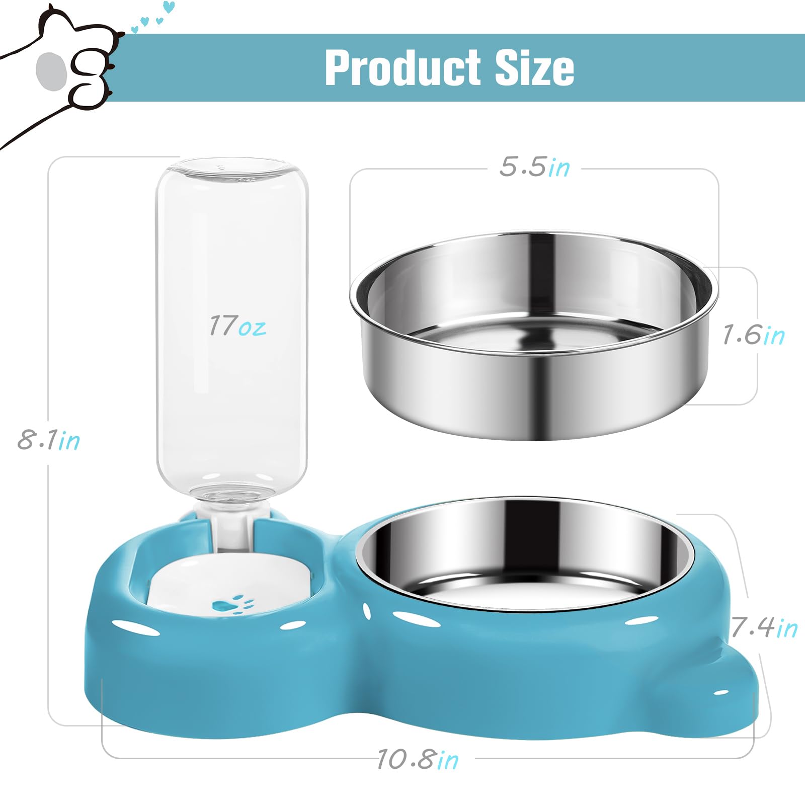Azwraith detachable cat food bowl simplifies cleaning.
