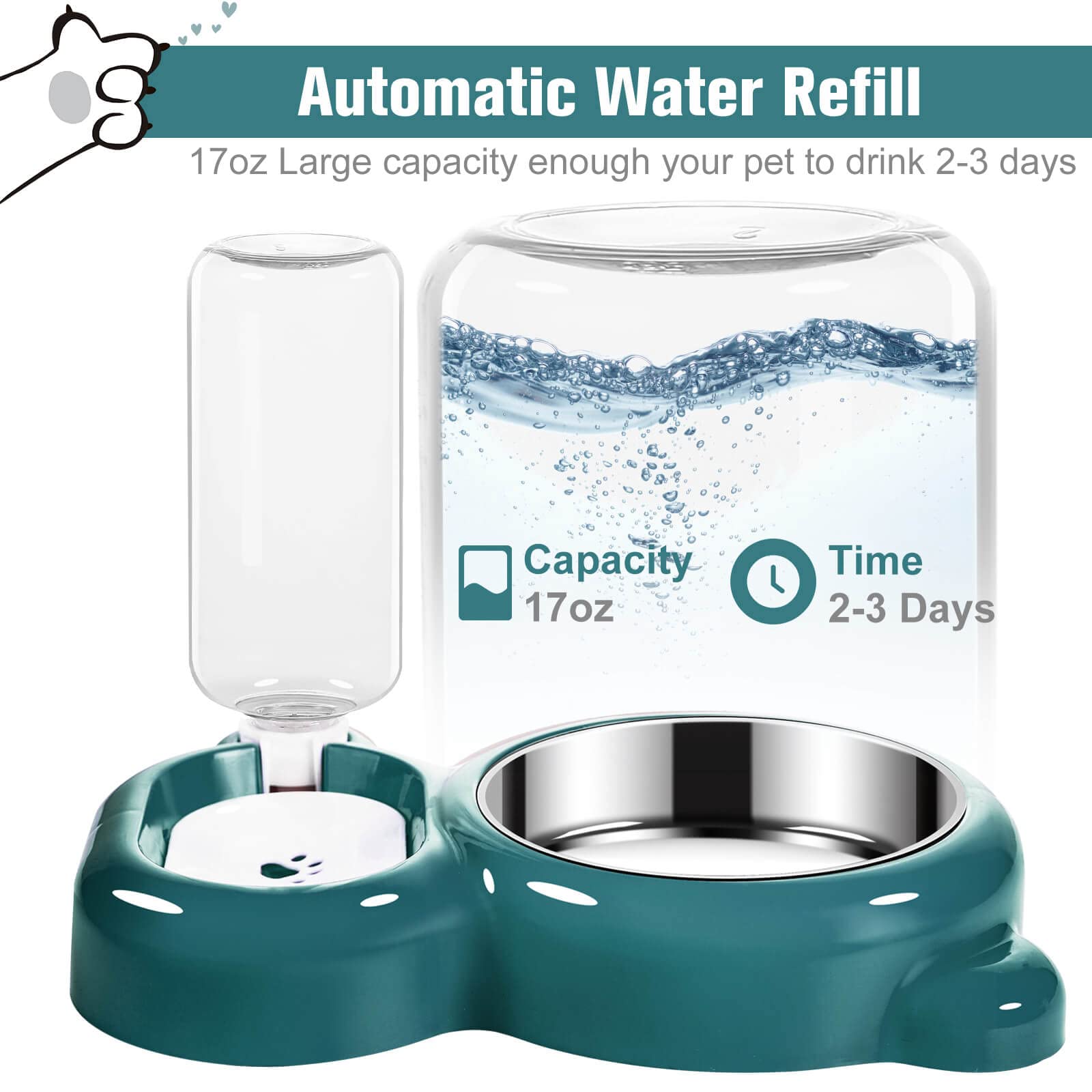 Azwraith detachable stainless steel bowl ready for easy cleaning and durable use.