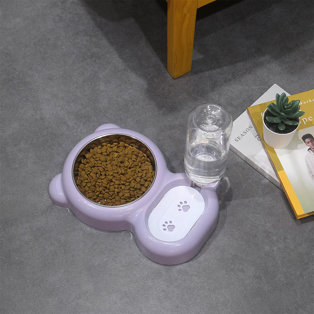 Azwraith purple design adds stylish pet station to home.