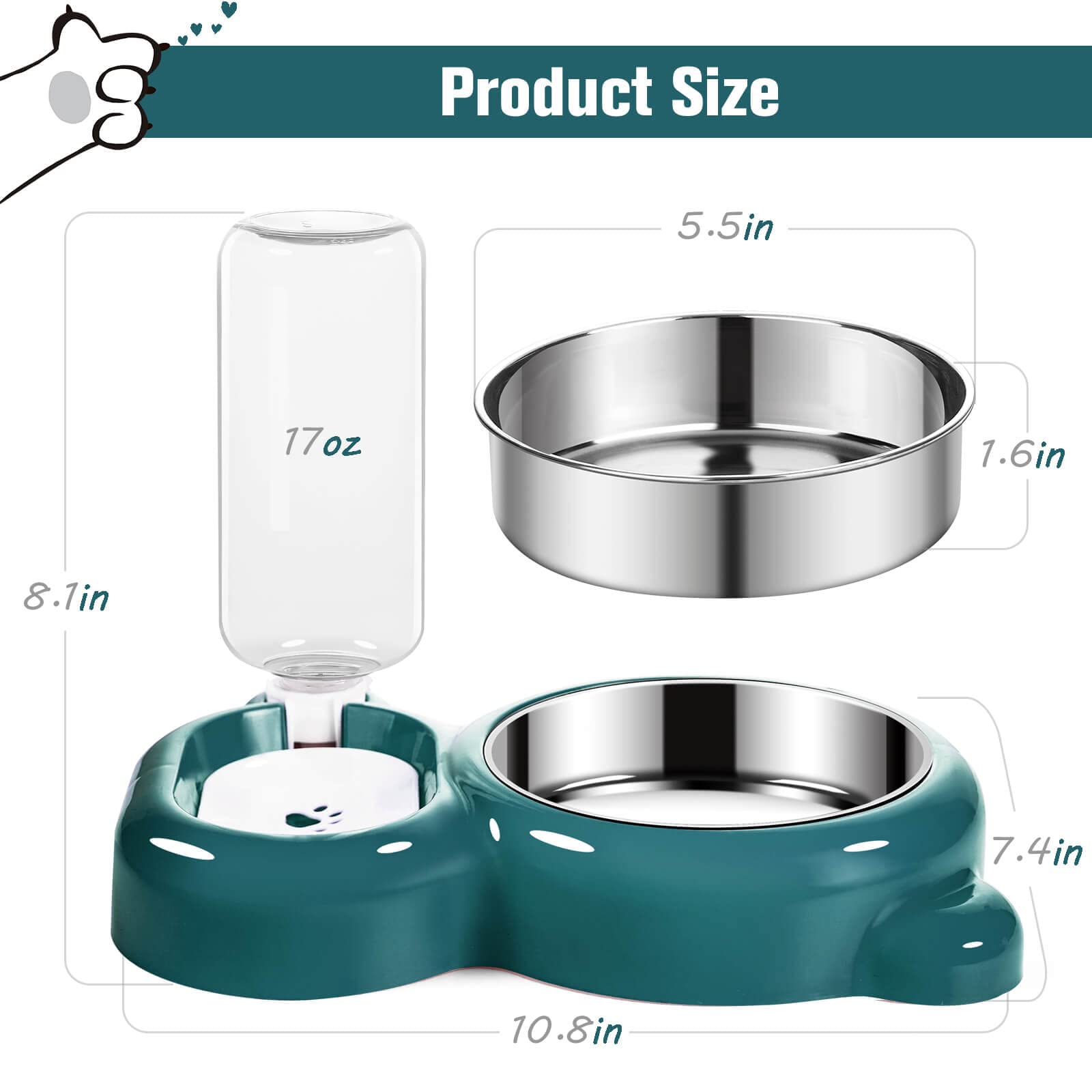 Azwraith wide-stable-base prevents tipping during playful meals.