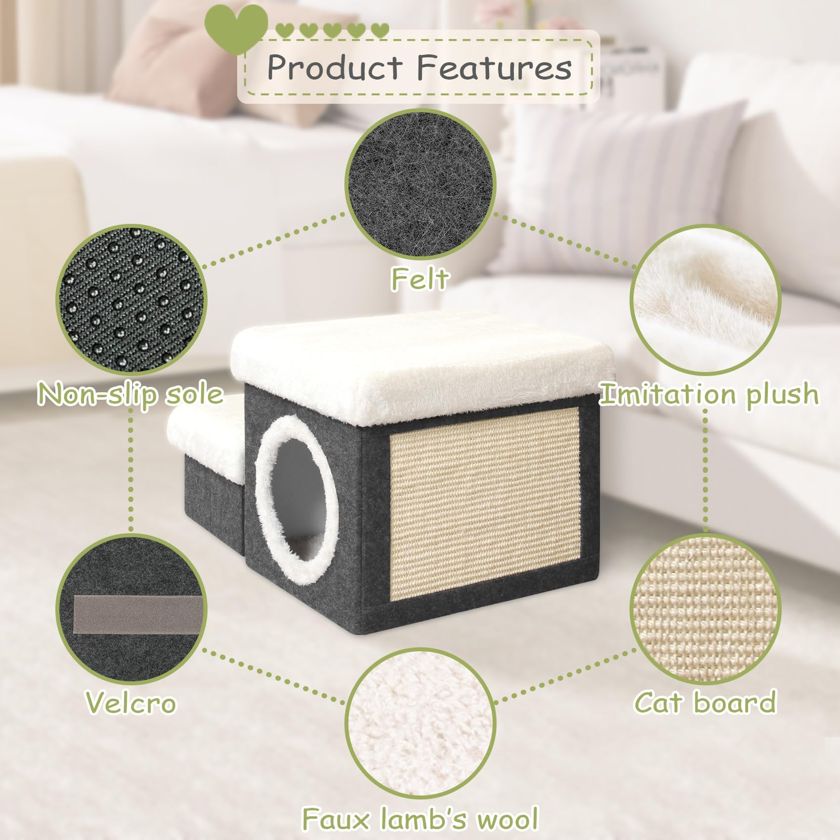 B FSOBEIIALEO foldable dog steps storage: portable setup for any room