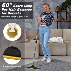 B-Land metal-toothed rake penetrates dense carpet to lift fur and lint.