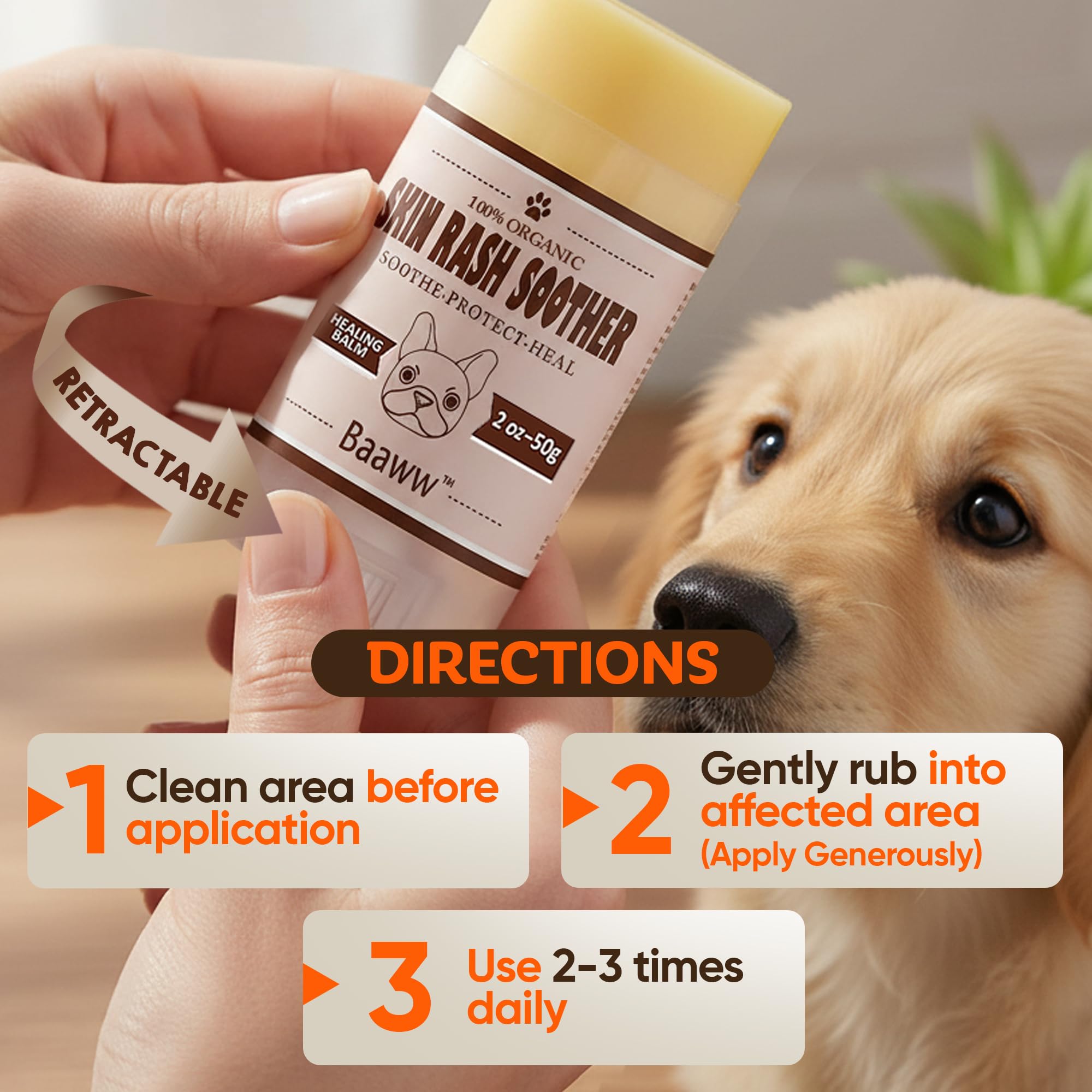 Baaww coconut oil and aloe ingredients highlighted for natural skin care.
