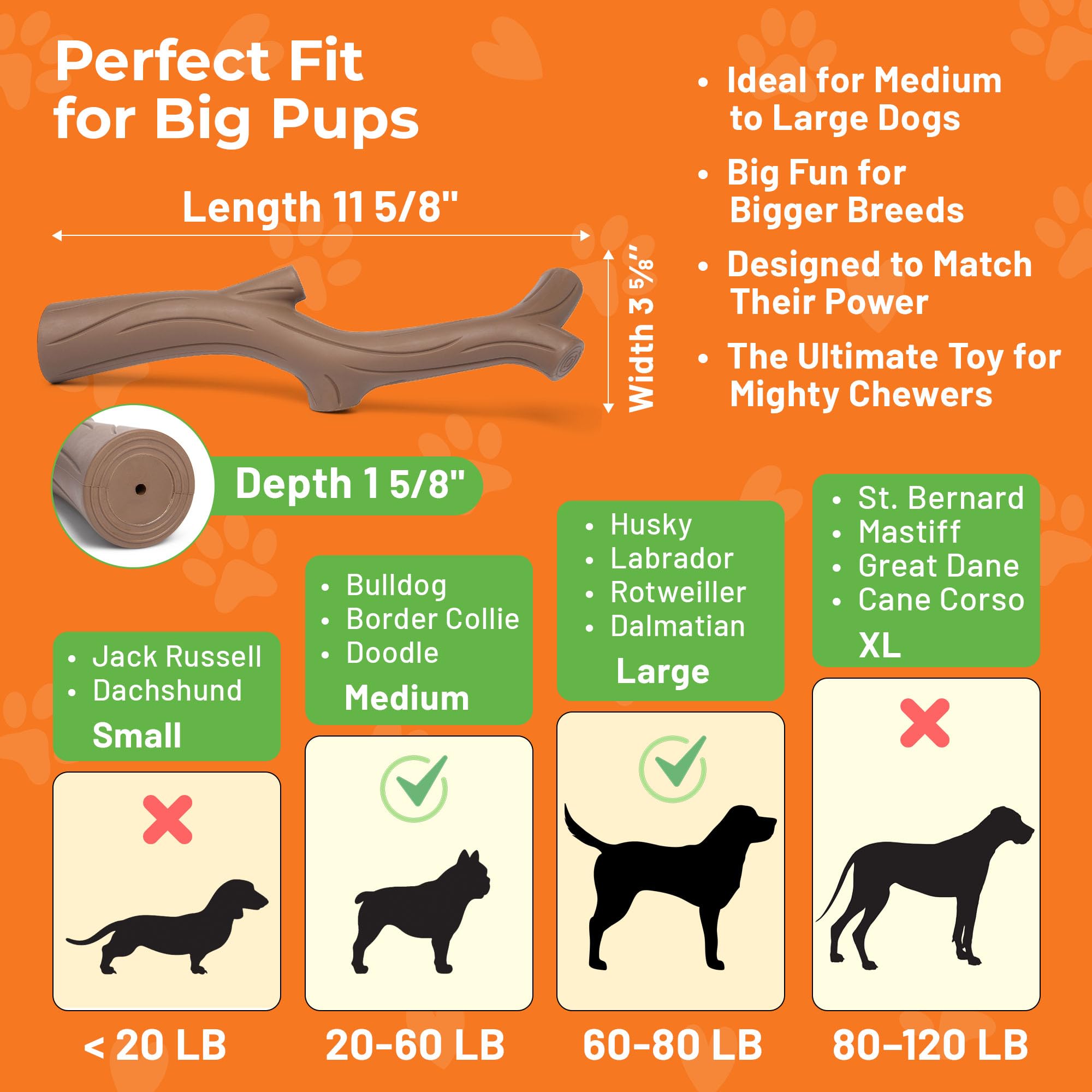 Baba Buddies heavy duty chew stands up to powerful chewers.