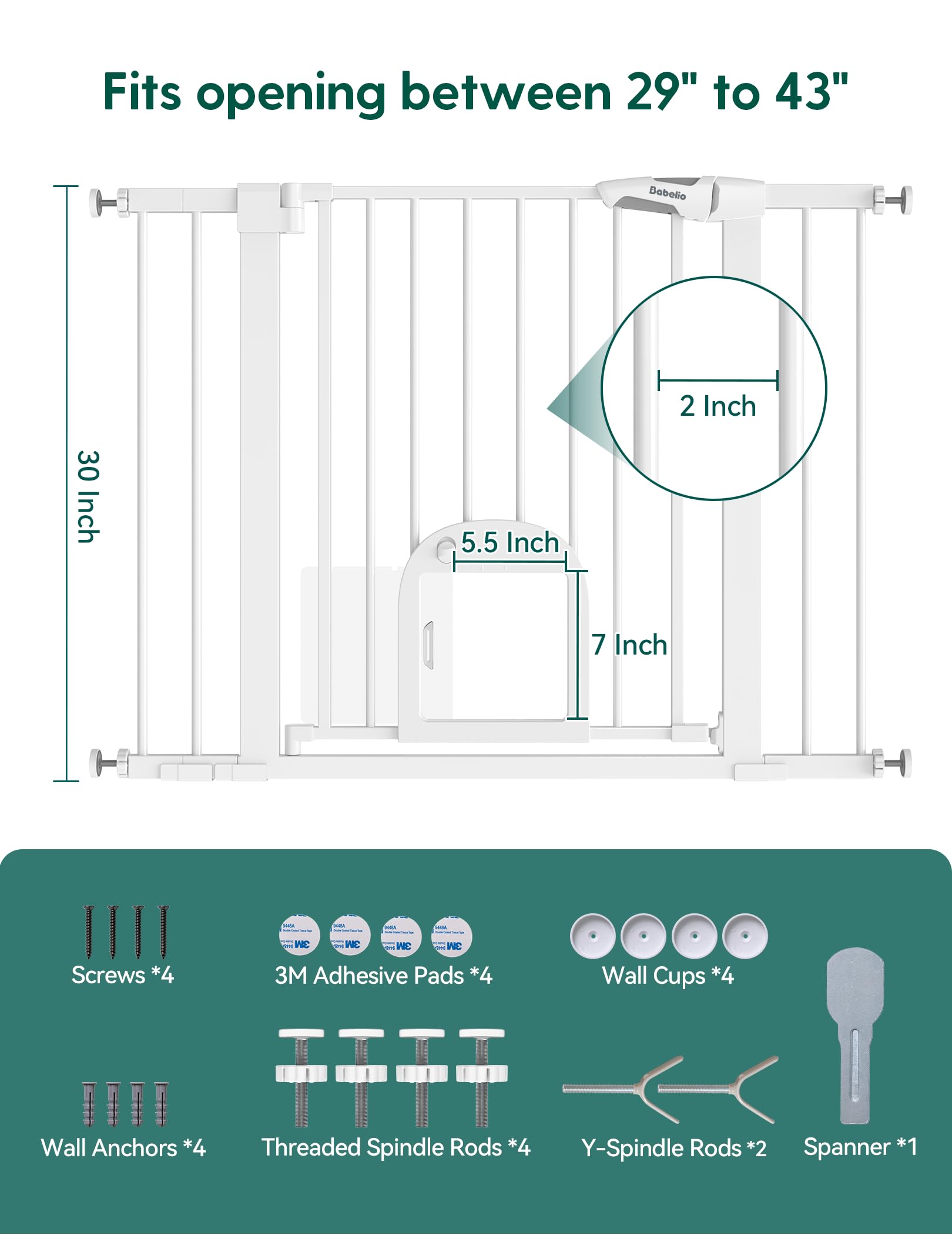 Babelio package includes 2.7-inch extensions for width customization.