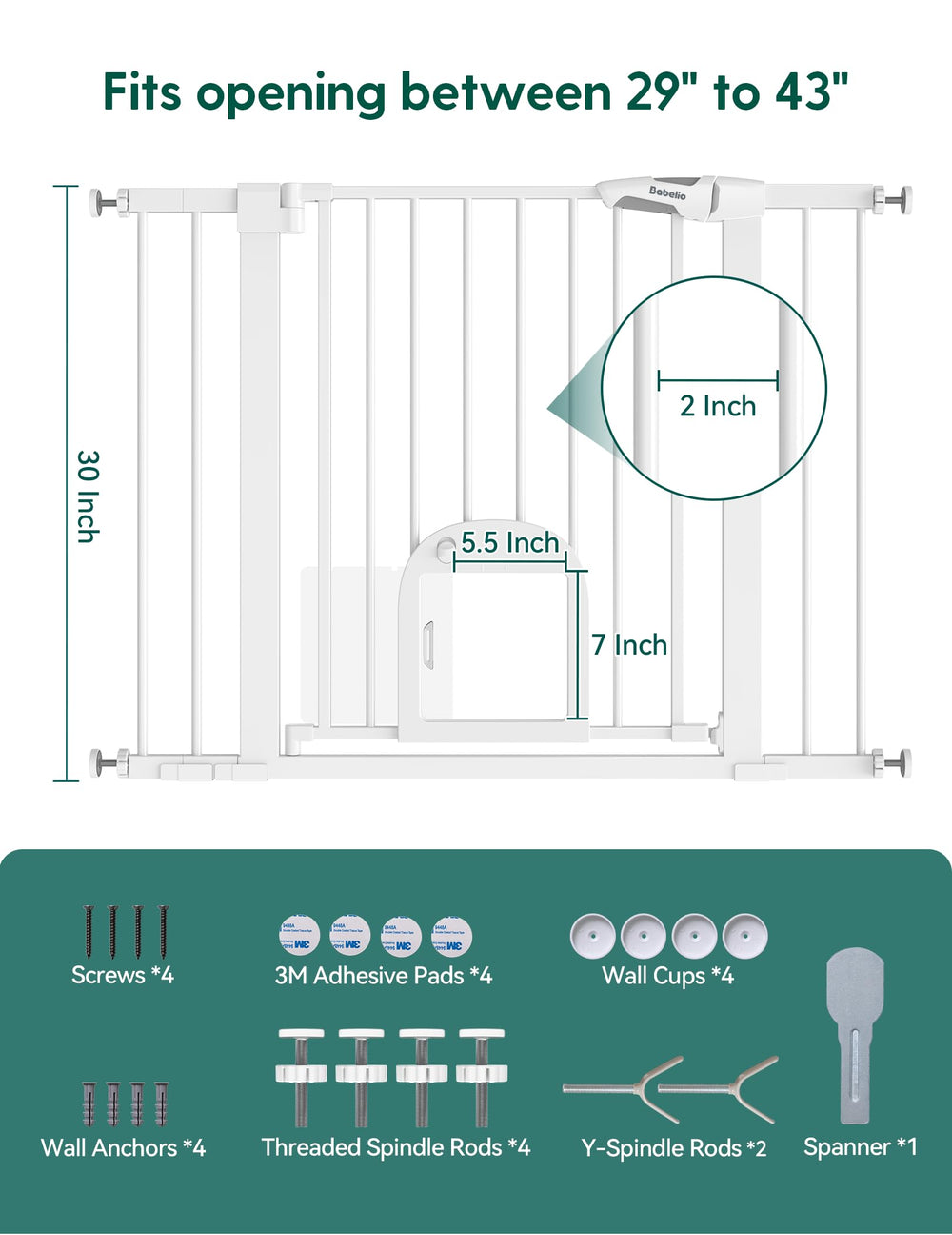 Babelio package includes 2.7-inch extensions for width customization.