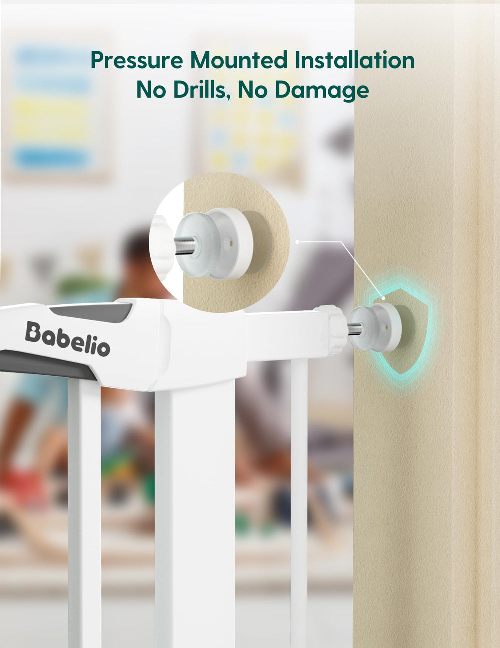 Babelio gate extended to fit 29-48 inch widths with extensions
