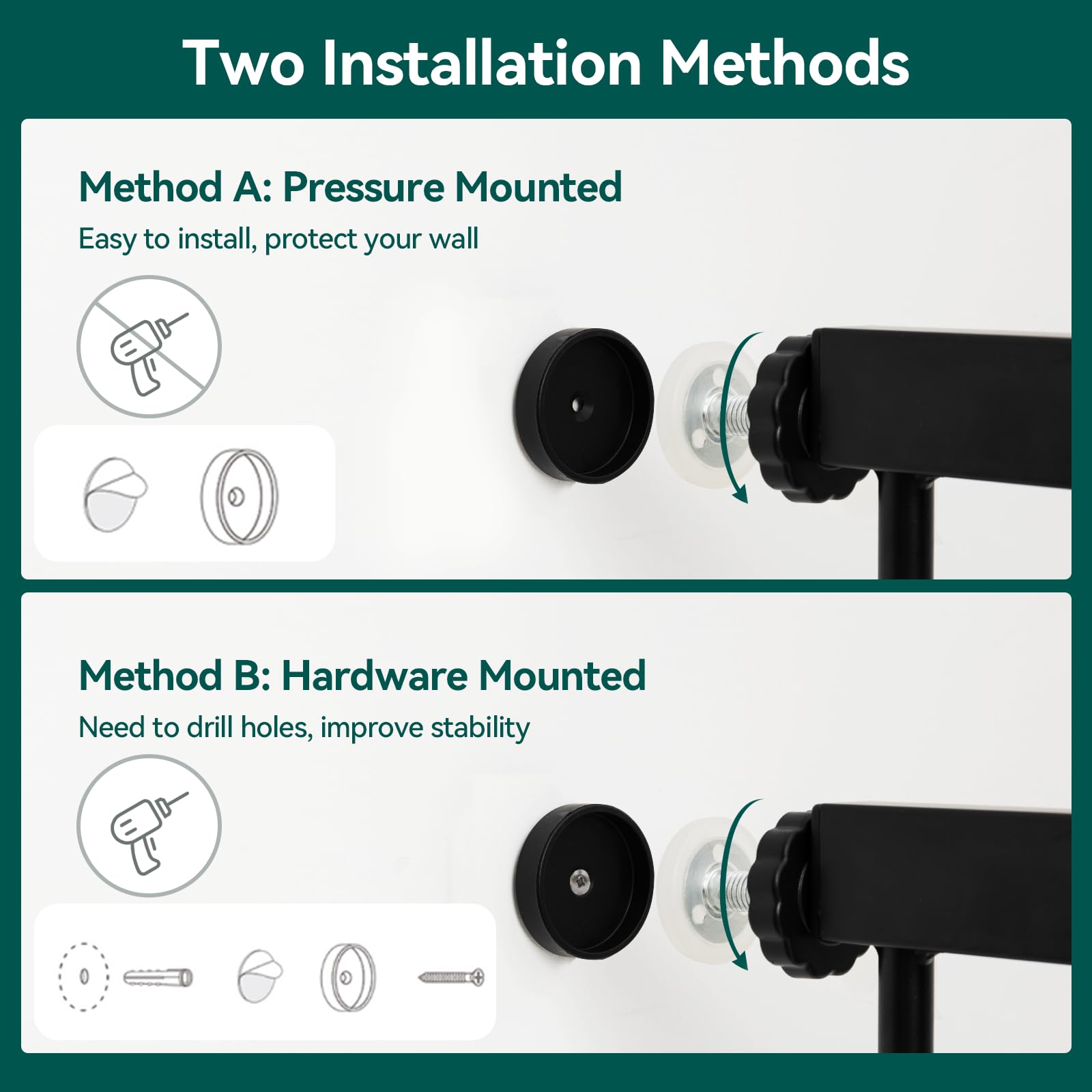 Babelio includes extensions and wall cups for flexible setup.