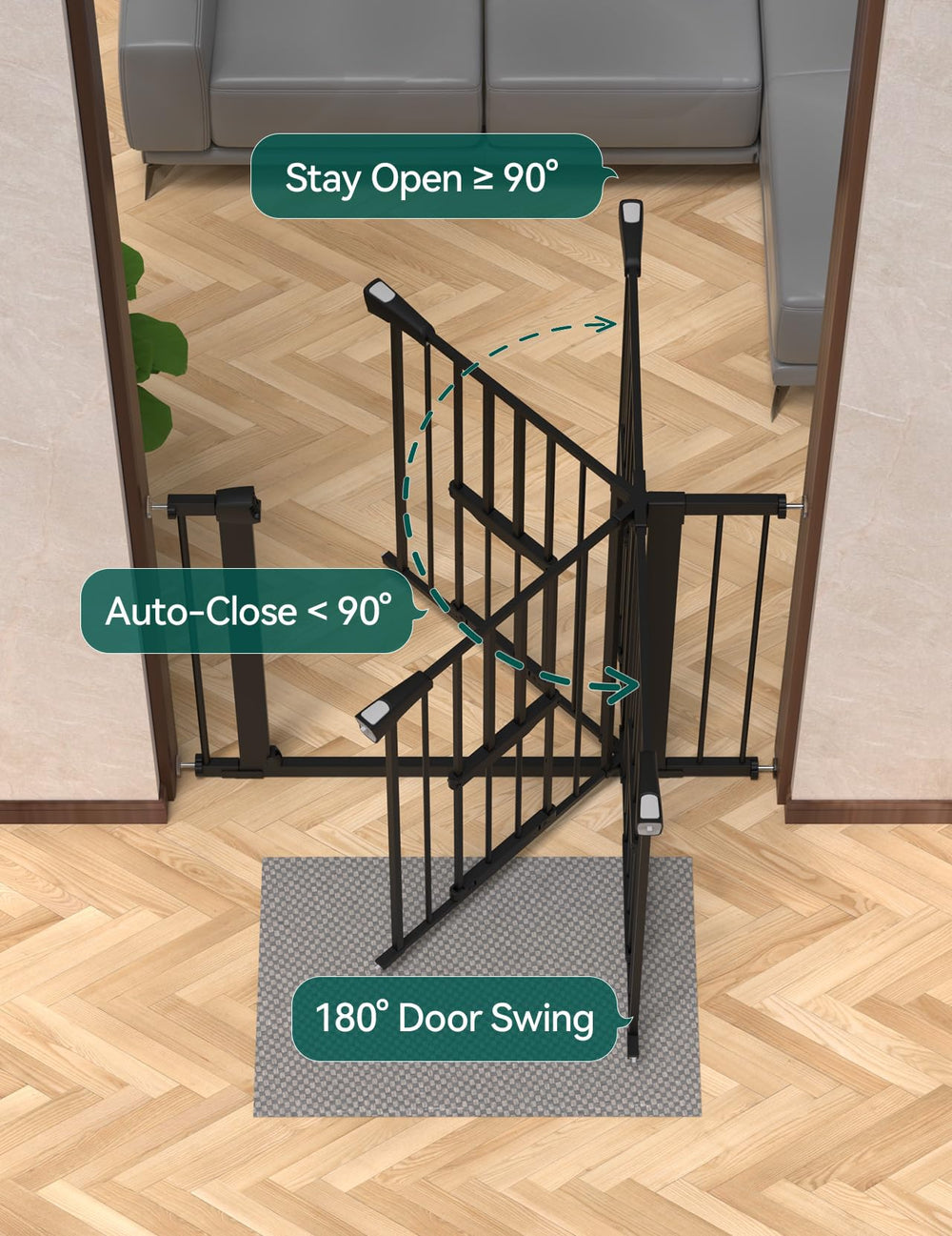Pressure mount install kit enables quick wall-safe setup