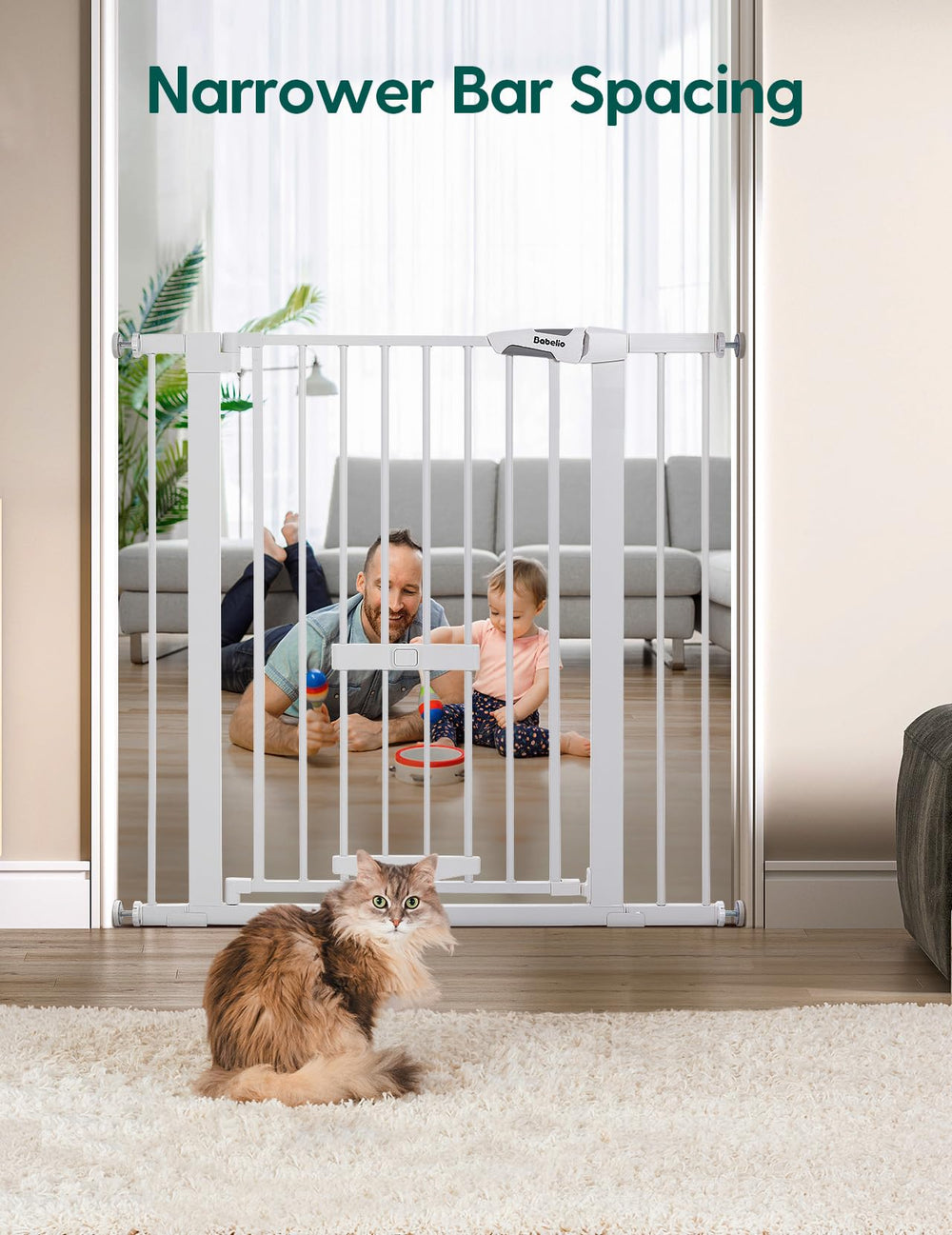 Babelio stair and doorway use gate adapts to stairs and hallways safely.